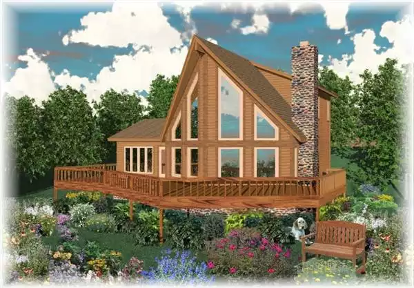 image of large log home plan 1270